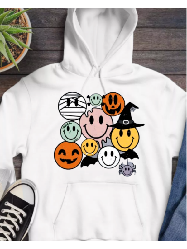 Hallaween ve emoji baskılı kadın sweat  HN COLLECTION…