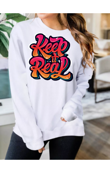 Keep Real baskılı kadın sweathirt…