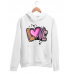 Love ve kelebek baskılı kadın sweatshirt