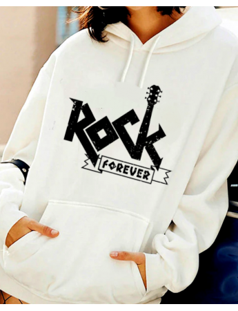 Rock Forever Baskılı Kadın Sweat