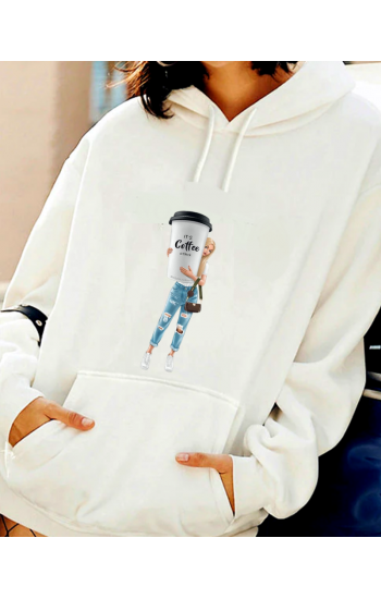 Coffe Baskılı Kadın Sweatshirt…