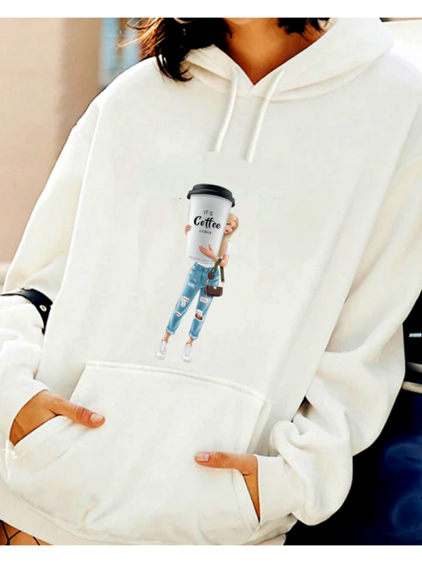 Coffe Baskılı Kadın Sweatshirt…