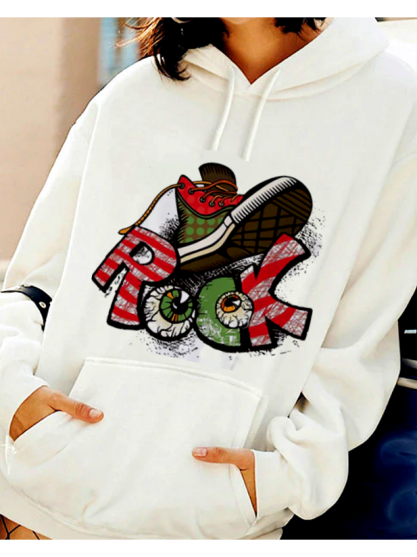 Rock ve Ayakkabı Baskılı Kadın Sweatshirt…