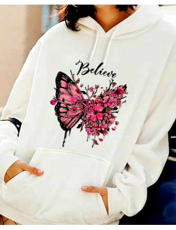 Believe Baskılı Kadın Sweatshirt