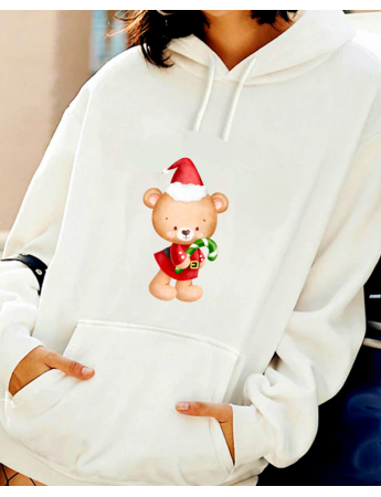 Yılbaşı Noel Baskılı Kadın Sweatshirt