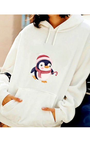 Penguen Yılbaşı Baskılı Kadın Sweatshirt…