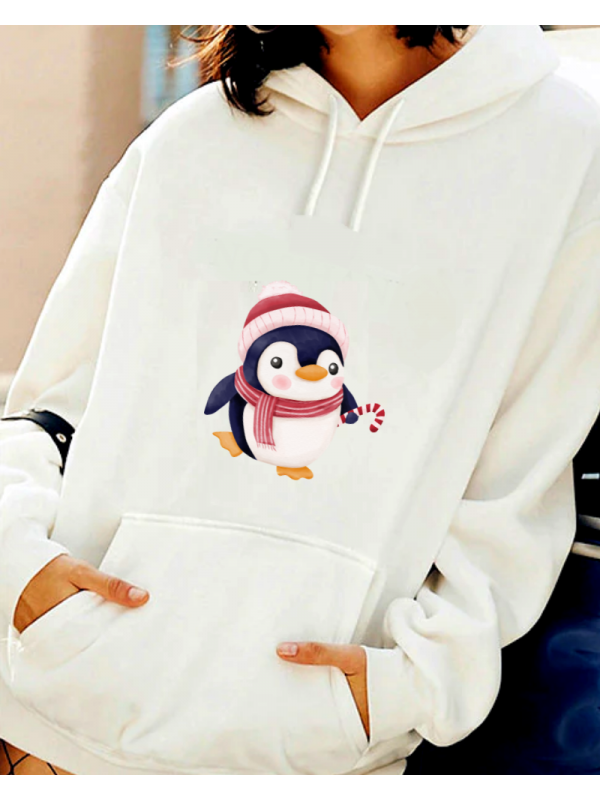 Penguen Yılbaşı Baskılı Kadın Sweatshirt…