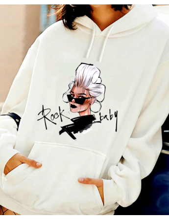 Rock Baby Baskılı Kadın Sweatshirt