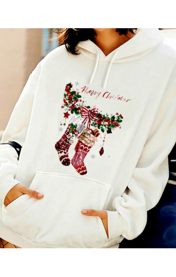 Merhaba Noel Baskılı Kadın Sweatshirt…