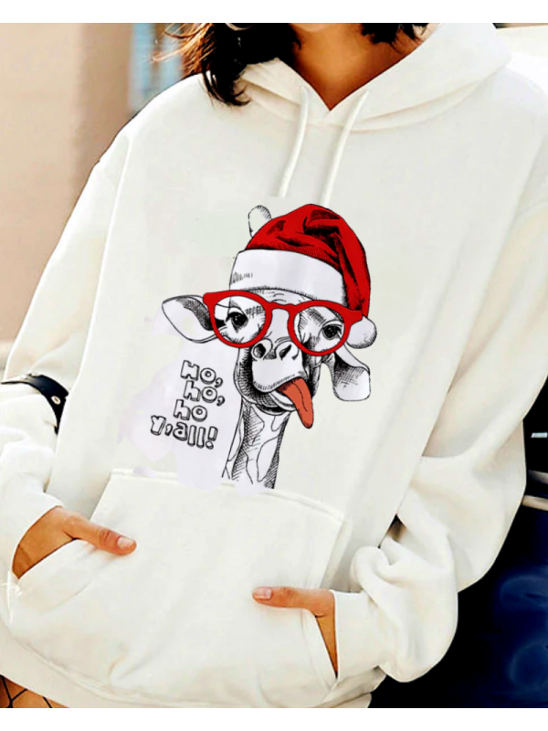 Noel ve Gözlük Baskılı Kadın Sweatshirt…