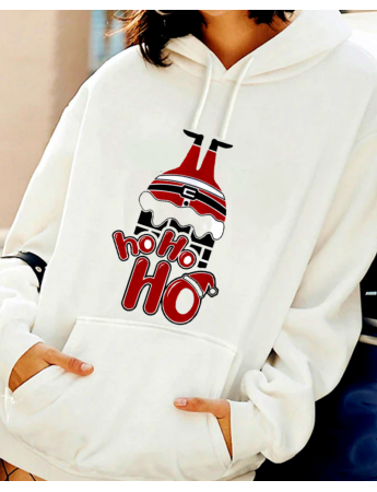 Noel ve Hohoho Baskılı Kadın Sweatshirt