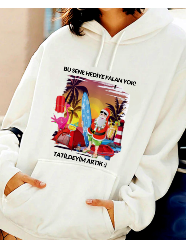 Noel Baba Tatilde Baskılı Kadın Sweatshirt…