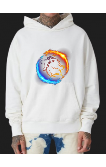 Aslan Baskılı Erkek hoodie…