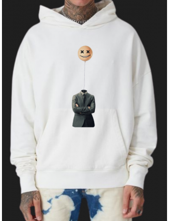 Takım Elbise ve Emoji Baskılı Erkek hoodie