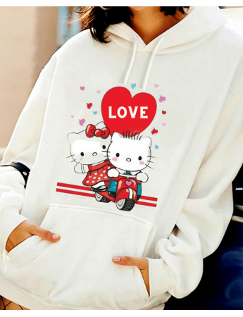 Love Baskılı Kadın Sweat 2 iplik