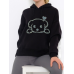 Köpek Baskılı Kadın Sweatshirt Siyah