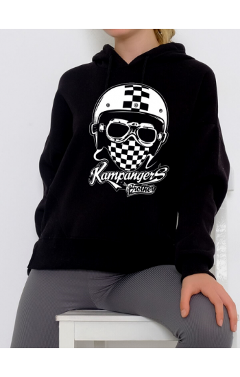 Kampangers Baskılı Kadın Sweatshirt Siyah…