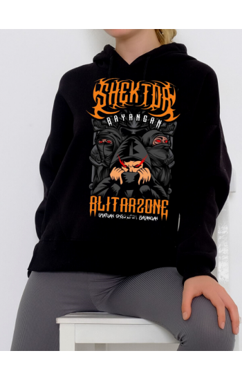 Shektor Baskılı Kadın Sweatshirt Siyah…