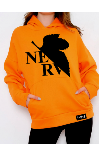 NevrBaskılı Kadın Sweatshirt Turuncu…