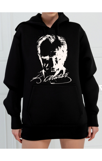 Ulu Önder M. Kemal Atatürk 3 Baskılı Kadın Sweatshirt Siyah…