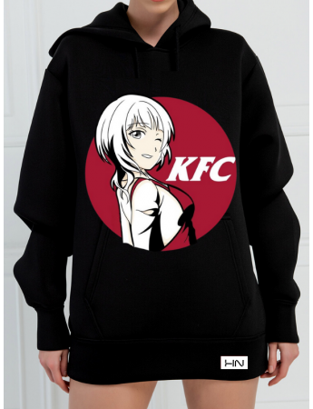 KFC Baskılı 3 İplik Kadın Sweatshirt Siyah