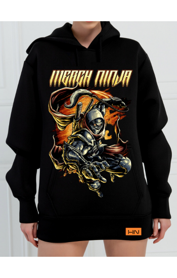 Ninja Baskılı 3 İplik Kadın Sweatshirt Siyah…