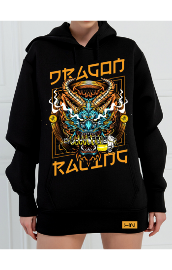 Dragon Baskılı 3 İplik Kadın Sweatshirt Siyah…