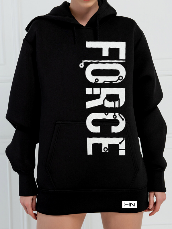 Force Baskılı 3 İplik Kadın Sweatshirt Siyah…