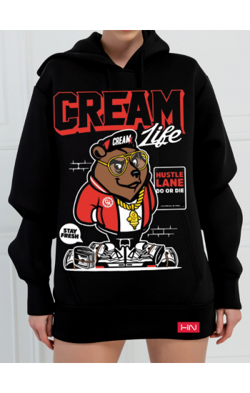 Cream Baskılı 3 İplik Kadın Sweatshirt Siyah…