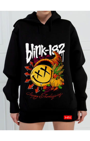 Blink Baskılı 3 İplik Kadın Sweatshirt Siyah…