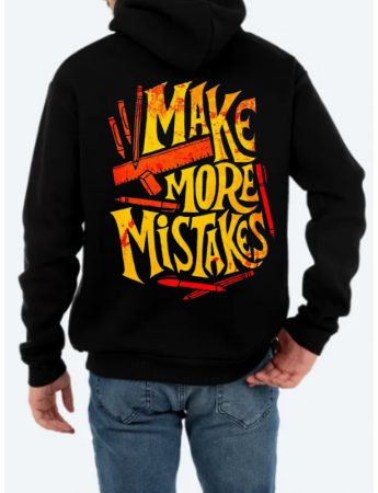 Make More Mistakes Baskılı Erkek Sweatshirt Siyah