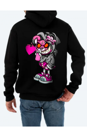 Grafiti Baskılı Erkek Sweatshirt Siyah…