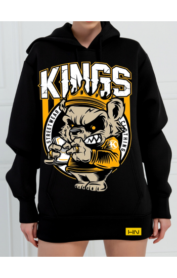 Kings Baskılı 3 İplik Kadın Sweatshirt Siyah…