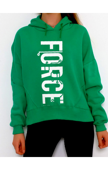 Force Baskılı 3 İplik Kadın Sweatshirt Yeşil…