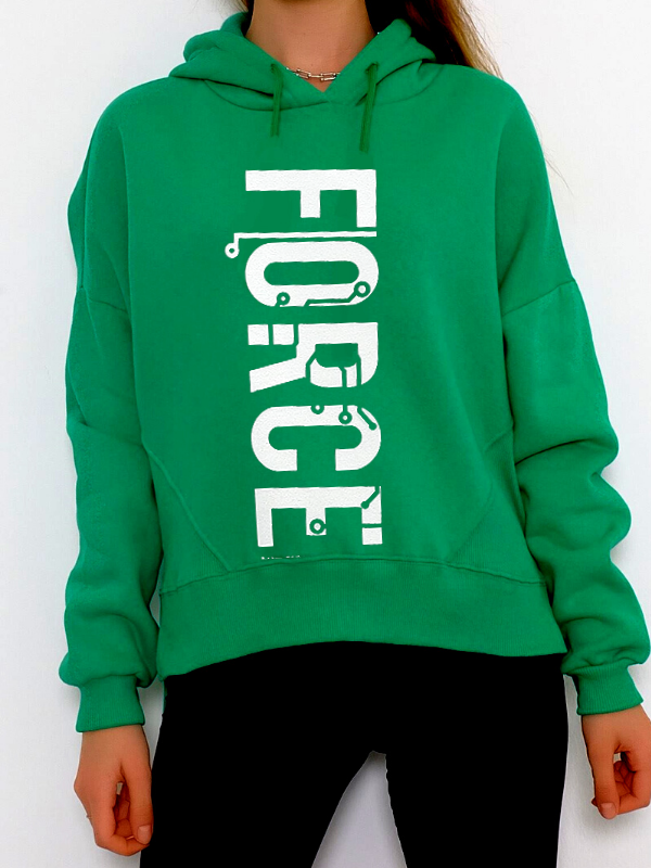 Force Baskılı 3 İplik Kadın Sweatshirt Yeşil…