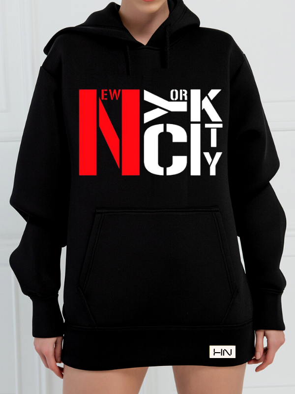 Newyork City Baskılı 3 İplik Kadın Sweatshirt Siyah…