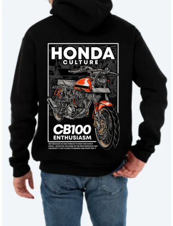 Honda Baskılı Erkek Sweatshirt Siyah