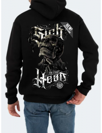 Ghotic Baskılı Erkek Sweatshirt Siyah