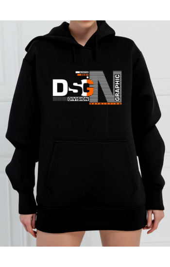 DSG Baskılı 3 İplik Kadın Sweatshirt Siyah…