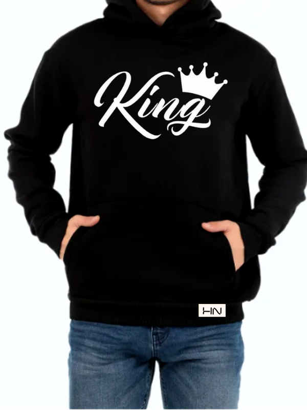 King Baskılı Erkek Sweatshirt Siyah 01…