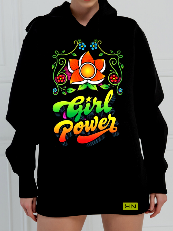 Girl Power Baskılı Kadın Sweatshirt Siyah…