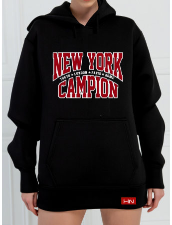 Newyork Baskılı Kadın Sweatshirt Siyah