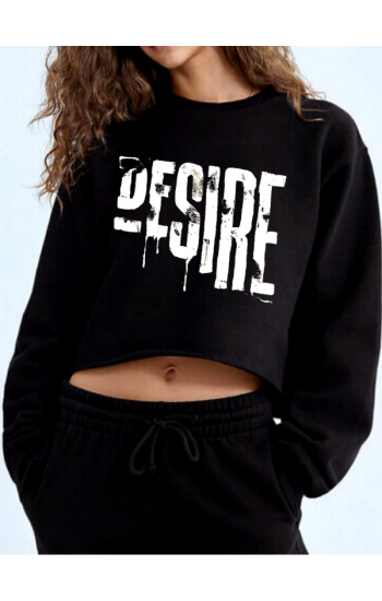 Desire Baskılı Kadın Crop Sweatshirt…