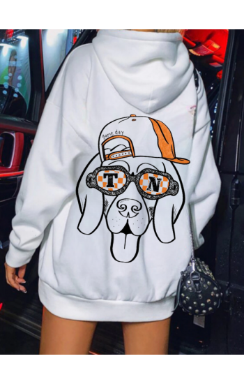 Şapkalı Köpek Baskılı Kadın Sweatshirt…