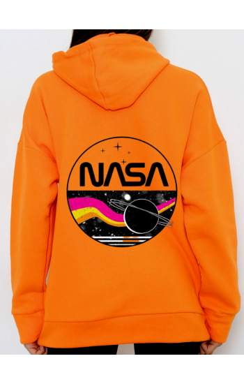 Nasa Baskılı Kadın Sweatshirt Hardal…