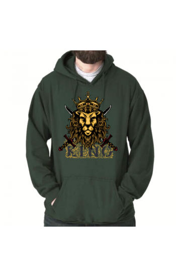 King Baskılı Erkek Sweatshirt Haki…