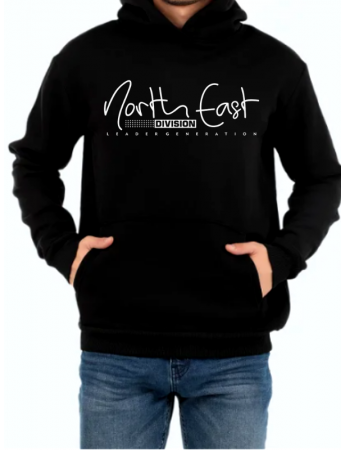 North East Baskılı Erkek Sweatshirt Siyah