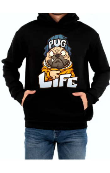 Pug Life Baskılı Erkek Sweatshirt Siyah…