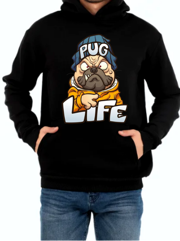 Pug Life Baskılı Erkek Sweatshirt Siyah…