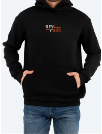 New York Baskılı Erkek Sweatshirt Siyah 01